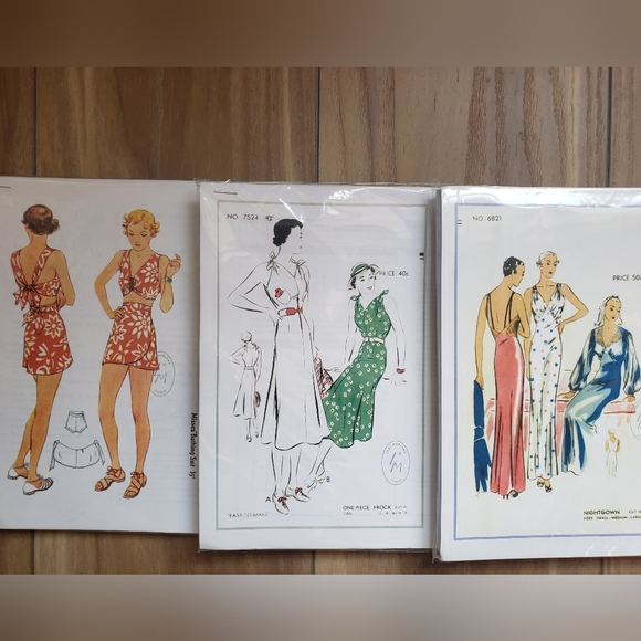 Other - Vintage 1930's Dress Patterns, Uncut